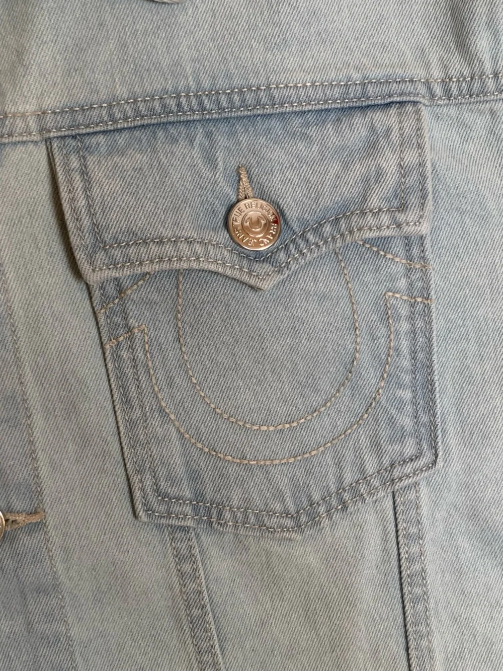 ✨HOST PICK✨ True Religion‎ Light Blue Jesse Denim Trucker Jacket Men L Y2K